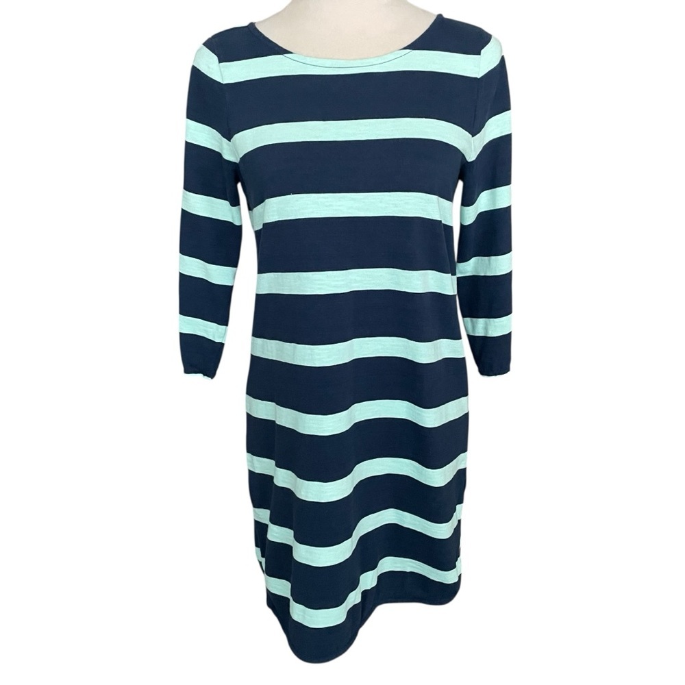 J. Crew Stripes Shirt Dress Size S Cotton Nautical Blue Coastal Resort Wear Chic